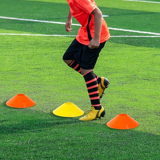 Agility Ladder Speed Training Set: Ohuhu 12 Rung 20ft Soccer Training Equipment for Kids with 12 Cones, 4 Steel Stakes, Instruction Manual & Carrying Bag for Football Exercise Sports Footwork Training