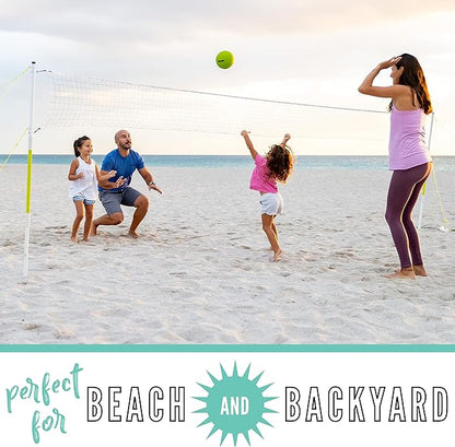 Franklin Sports Fun 5 Combo Outdoor Game Set - Backyard, Beach + Camping Games for Kids - Badminton, Volleyball, Flip Toss, Flying Disc - Horseshoes or Ring Toss