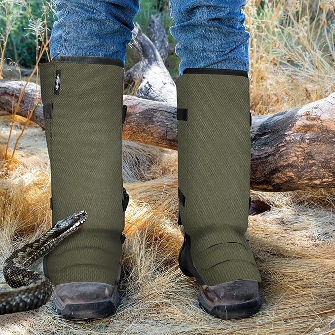 Snake Gaiters Leg Guards, Waterproof Snake Guards, Adjustable Snake Bite Protection for Lower Legs, Snake Chaps for Men&Women