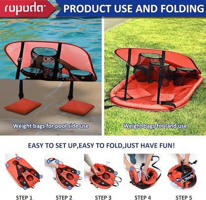 ropoda Pool Cornhole Board Set, 3ft x 2ft Corn Hole Games for Adults, Cornhole Set Floating, Pool Games for Adults, Water and Land Dual-Purpose, Easy Setup, Beach Toys for Family, Beach/Lawn Toys