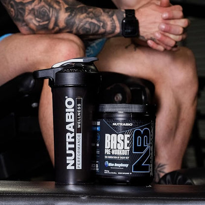 NutraBio Base Pre-Workout Powder 200mg Caffeine, Sustained Energy, Focus, Endurance, Pump, Sugar Free, Clean Preworkout for Men and Women - Beta Alanine, L-Tyrosine, 30 Servings - Blue Raspberry
