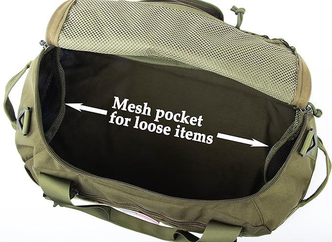 Tactical Duffle Bag MOLLE Gear Bag Carry on Travel Duffel Bag. Ideal for Hunting, Shooting Range, Law Enforcement, Camping, Travel. 35L