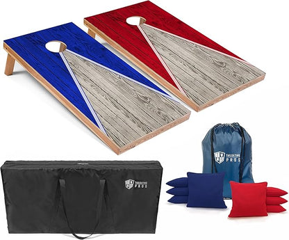 Tailgating Pros Cornhole Boards - 4'x2' Lightweight Cornhole Game- Includes Carrying Case, Set of 8 Corn Hole Bags & Tote