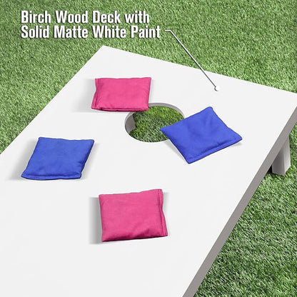 GoSports 4 ft x 2 ft Regulation Size Wooden Cornhole Boards Set - Includes Carrying Case and Over 100 Optional Bean Bag Colors