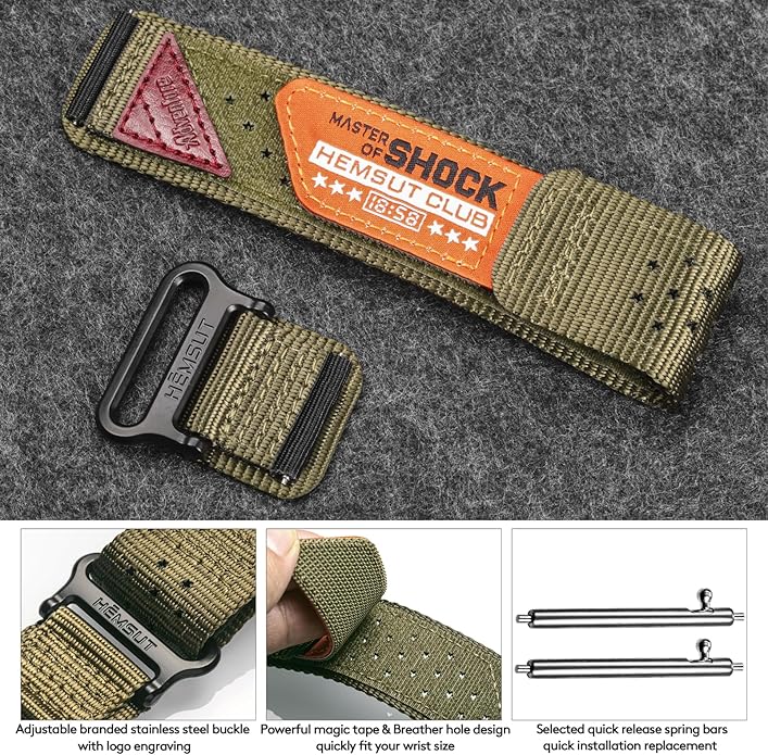 20mm Nylon Band Compatible with Garmin Vivoactive6/5/3,Forerunner 165/55/645/245 Music, 20mm Soft Nylon Replacement Strap