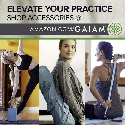 Gaiam Reversible Yoga Mat, 6mm Thick Print Mat (Lunar Wave)