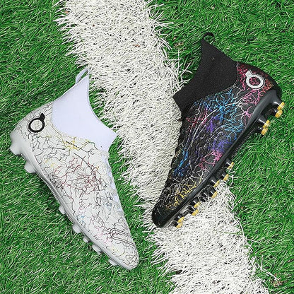 Men's Soccer Shoes High-Top Soccer Cleats Outdoor Breathable Athletic Professional Spikes Youth Boys Football Shoes Unisex