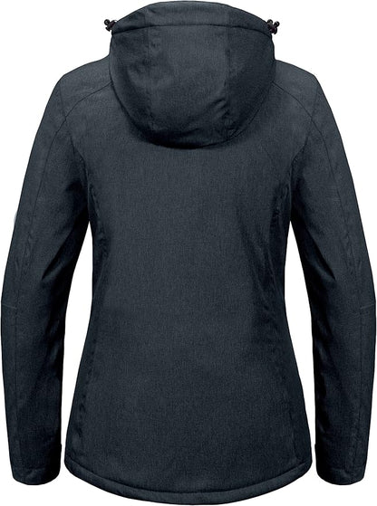 Little Donkey Andy Women's Waterproof Hiking Skiing Jacket with Removable Hood, Fleece Lined Winter Warm Rain Coat