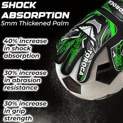 Goalkeeper Gloves for Kids & Youth – Soccer Goalie Gloves, Strong Latex Grip, Double Wrist Support & Breathable Mesh – Boys Football Gloves