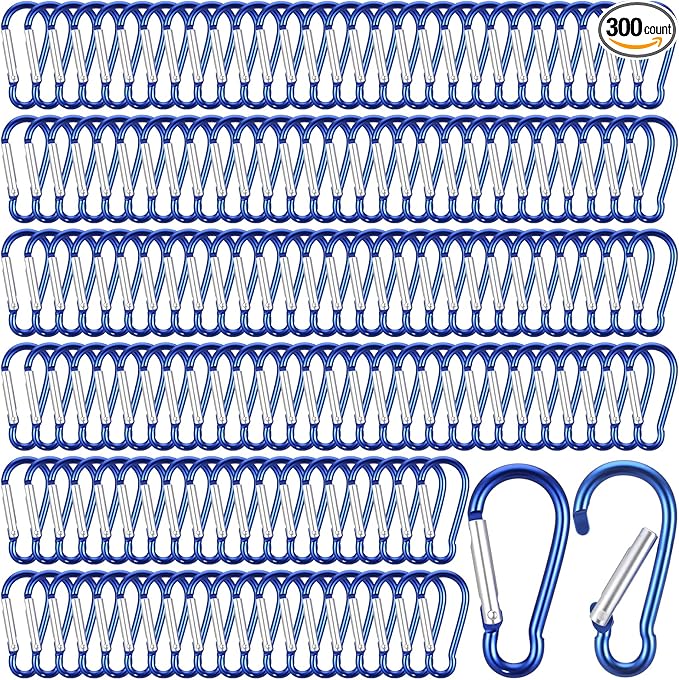 300 Pcs 2" Carabiner Bulk Spring Snap Hooks Bulk Aluminum Alloy Clip Keychain for Hanging Camping Hiking Traveling Fishing Outdoor Activities