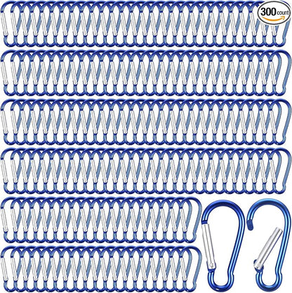 300 Pcs 2" Carabiner Bulk Spring Snap Hooks Bulk Aluminum Alloy Clip Keychain for Hanging Camping Hiking Traveling Fishing Outdoor Activities