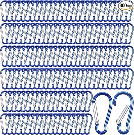 300 Pcs 2" Carabiner Bulk Spring Snap Hooks Bulk Aluminum Alloy Clip Keychain for Hanging Camping Hiking Traveling Fishing Outdoor Activities