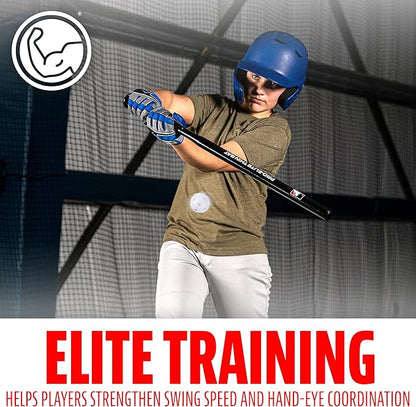 Franklin Sports MLB Baseball Training Bat + Balls - Thin Stick Training Equipment for Hitting Practice - Skinny Mini Bat + Ball Set for Contact Batting - 30"