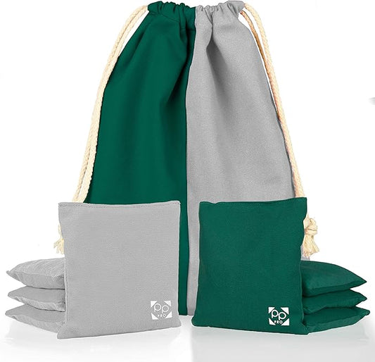 Professional Cornhole Bags - Set of 8 Regulation All Weather Double Sided - Sticky Side/Slick Side