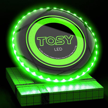 TOSY Bundle of 3-2X Red + Green - Flying Disc 36 LEDs, Super Bright, Smart Modes, Auto Light Up, Rechargeable, Cool Fun Christmas, Birthday & Camping Gift for Men/Boys/Teens/Kids, 175g Frisbee