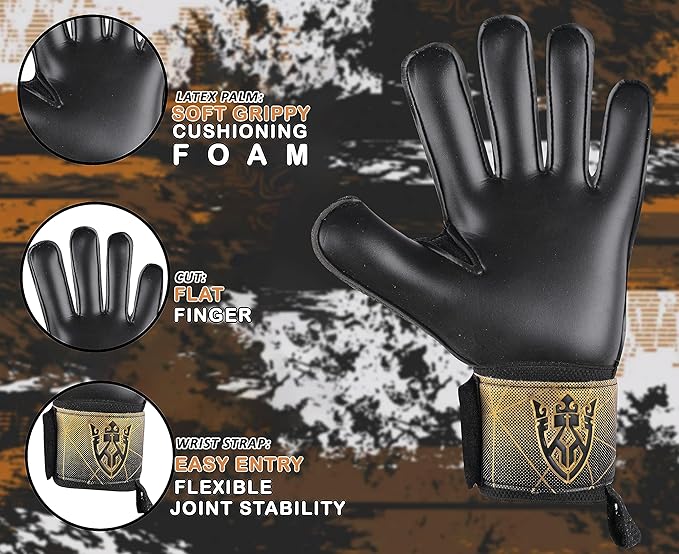 Soccer Goalie Goalkeeper Gloves for Kids Boys Youth & Adult,Latex Strong Grip Palms with Removable Finger Spines Protection Children Football Gloves for Training/Match(Sizes 5-10,6 Styles)