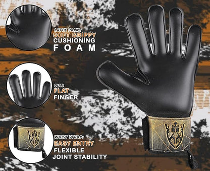 Soccer Goalie Goalkeeper Gloves for Kids Boys Youth & Adult,Latex Strong Grip Palms with Removable Finger Spines Protection Children Football Gloves for Training/Match(Sizes 5-10,6 Styles)