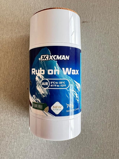 XCMAN Rub on Quick Wax for Ski/Snowboard/Nordic/Cross-Country with Easy cork applicator 70g, Universal Wax for Most Temperature, New Formula Snowboard Wax PFAS-free