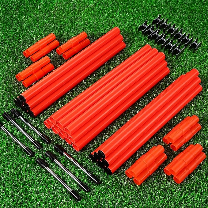 TOBWOLF 6PCS 6FT Adjustable Soccer Agility Training Poles, Detachable Sports Training Speed Sticks, Slalom Training Agility Pole Set, Outdoor Speed & Agility Turf Training Poles for Soccer Drills