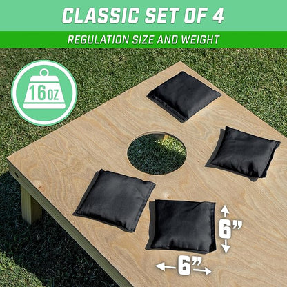 GoSports Classic Cornhole Bean Bags Set of 4-16 Colors Available - Regulation All Weather, Mix and Match