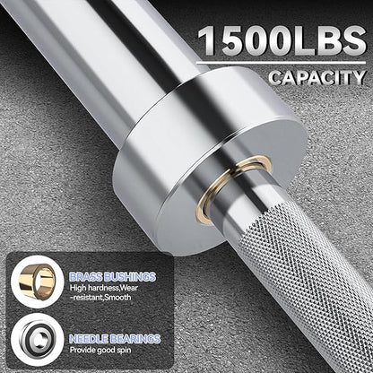 Barbell Bar for Weightlifting - 7FT Heavy Duty (1500LB/700LB), 4FT Short (500LB), 47" EZ Curl Bar - Fits 2" Standard Plates - Home Gym Strength Training