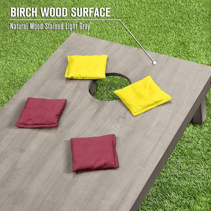 GoSports 4 ft x 2 ft Regulation Size Wooden Cornhole Boards Set - Includes Carrying Case and Bean Bags (Choose Your Colors) Over 100 Color Combinations