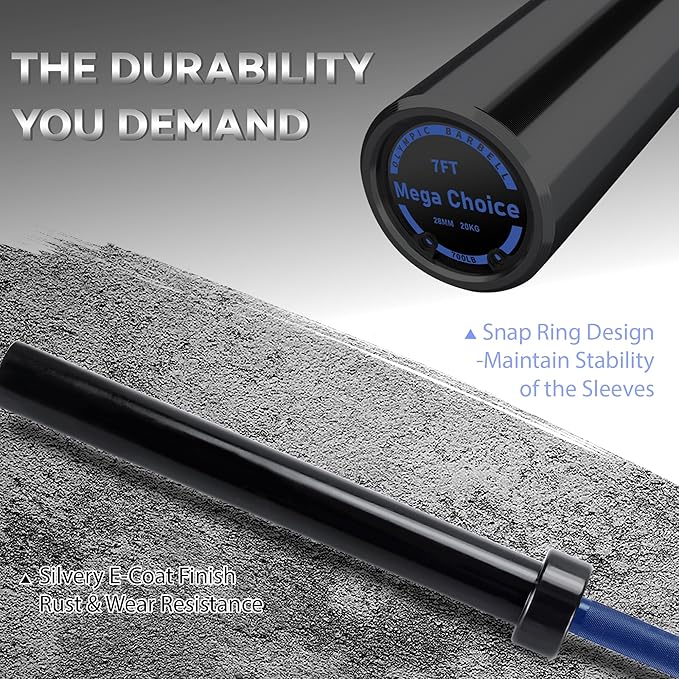 Barbell Bar for Weightlifting - 7FT Heavy Duty (1500LB/700LB), 4FT Short (500LB), 47" EZ Curl Bar - Fits 2" Standard Plates - Home Gym Strength Training