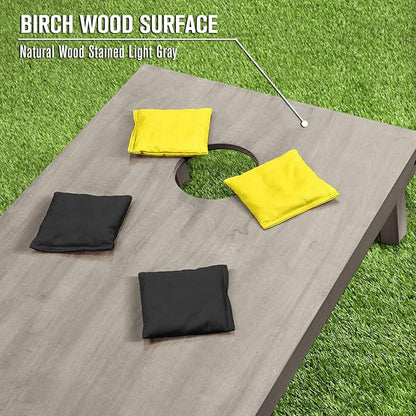 GoSports 4 ft x 2 ft Regulation Size Wooden Cornhole Boards Set - Includes Carrying Case and Bean Bags (Choose Your Colors) Over 100 Color Combinations