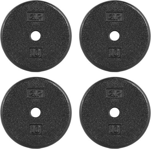 CAP Barbell Standard 1-Inch Cast Iron Weight Plates - Singles & Sets | 1.25-50 lbs | Multiple Options