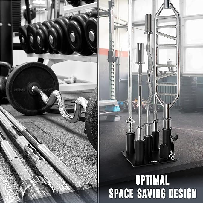 Yes4All Vertical Storage Rack, Home Gym Organizer, Barbell & Dumbbell Rack for 2-inch Olympic & Curl Bars