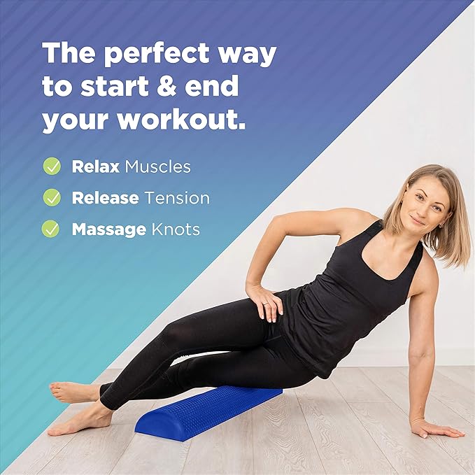 Bean Products High-Density EVA Foam Rollers | Deep Tissue Massager | Myofascial Release Textured Bumps | 36??Half Roller | Made in The USA