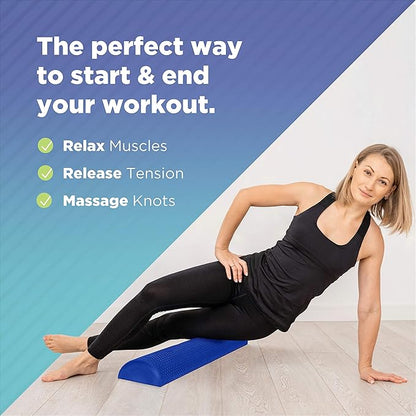 Bean Products High-Density EVA Foam Rollers | Deep Tissue Massager | Myofascial Release Textured Bumps | 12??Half Roller | Made in The USA