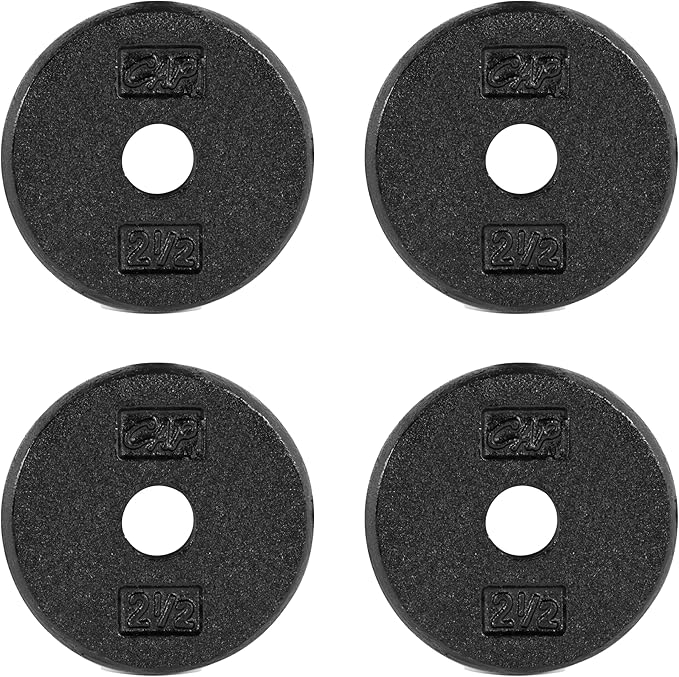 CAP Barbell Standard 1-Inch Cast Iron Weight Plates - Singles & Sets | 1.25-50 lbs | Multiple Options