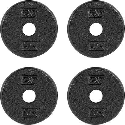 CAP Barbell Standard 1-Inch Cast Iron Weight Plates - Singles & Sets | 1.25-50 lbs | Multiple Options