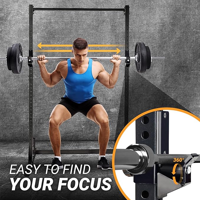 Yes4All Power Rack J-Hooks & Attachments ??Heavy Duty Barbell Holders Compatible with 2x2 & 3x3 Power Racks for Home Gym