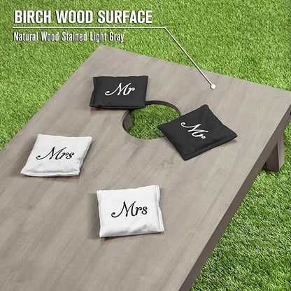 GoSports 4 ft x 2 ft Regulation Size Wooden Cornhole Boards Set - Includes Carrying Case and Bean Bags (Choose Your Colors) Over 100 Color Combinations