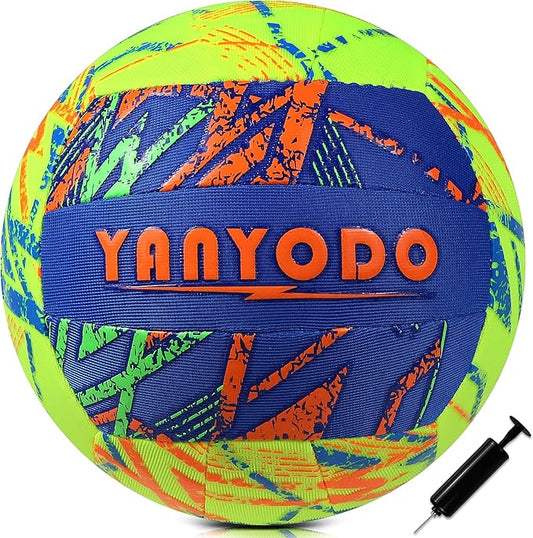 YANYODO Swimming Pool Waterproof Beach Volleyball, Soft Indoor Outdoor Size 5 Volleyball with Pump