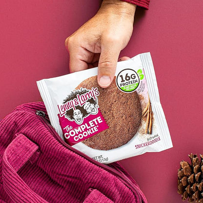 Lenny & Larry's The Complete Cookie, Snickerdoodle, Soft Baked, 16g Plant Protein, Vegan, Non-GMO, 4 Ounce Cookie (Pack of 12)