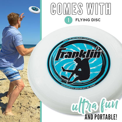 Franklin Sports Flying Disc - Disc for Beach, Backyard, Lawn, Park, Camping - 140 or 175 Grams - Perfect for Dogs - White