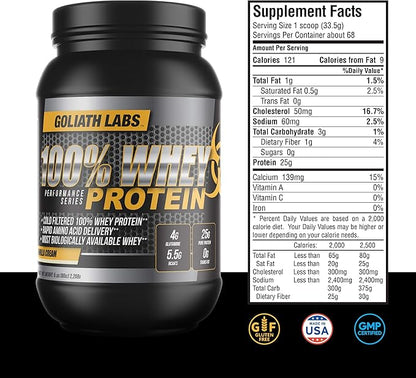 Goliath Labs 100% Whey Protein Powder 10 lb (Vanilla)