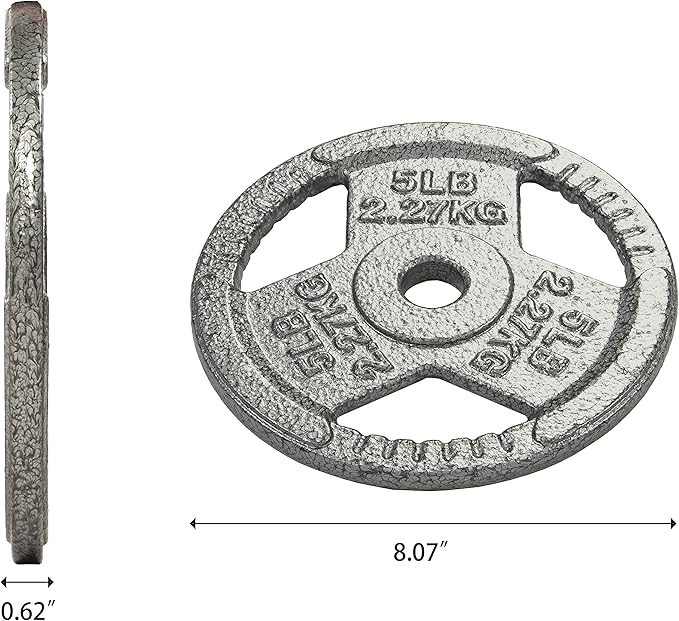 Olympic Cast Iron 2-Inch Weight Plate for Strength Training & Weightlifting, Multiple Weights Available