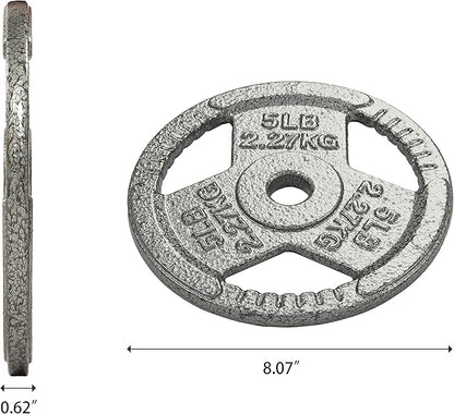 Olympic Cast Iron 2-Inch Weight Plate for Strength Training & Weightlifting, Multiple Weights Available