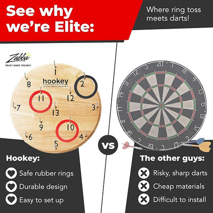 Elite Sportz Equipment Ring Toss Game | Sturdy Wooden Board Set for Kids Outdoor Games | Camping Activities - Adults & Kids Picnic