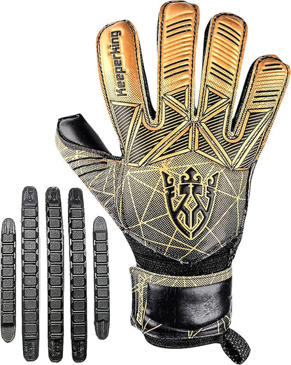 Soccer Goalie Goalkeeper Gloves for Kids Boys Youth & Adult,Latex Strong Grip Palms with Removable Finger Spines Protection Children Football Gloves for Training/Match(Sizes 5-10,6 Styles)
