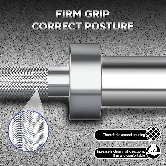 Barbell Bar for Weightlifting - 7FT Heavy Duty (1500LB/700LB), 4FT Short (500LB), 47" EZ Curl Bar - Fits 2" Standard Plates - Home Gym Strength Training