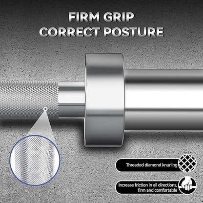 Barbell Bar for Weightlifting - 7FT Heavy Duty (1500LB/700LB), 4FT Short (500LB), 47" EZ Curl Bar - Fits 2" Standard Plates - Home Gym Strength Training