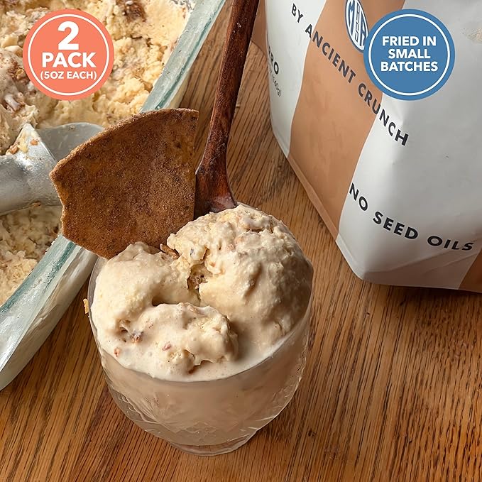 MASA Tortilla Chips Snack Pack - Seed Oil Free Snacks, Organic Chips Tortilla - Gluten & Dairy Free, Naturally Grown Corn Chip - Made with Grass Fed Tallow & Sea Salt (2 Pack, 5oz Each - Churro)