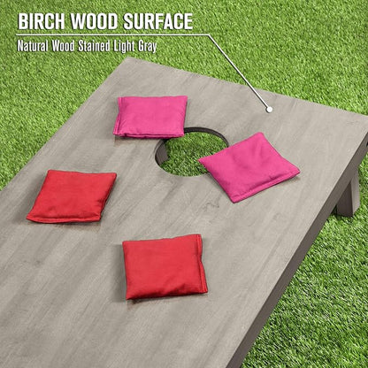 GoSports 4 ft x 2 ft Regulation Size Wooden Cornhole Boards Set - Includes Carrying Case and Bean Bags (Choose Your Colors) Over 100 Color Combinations