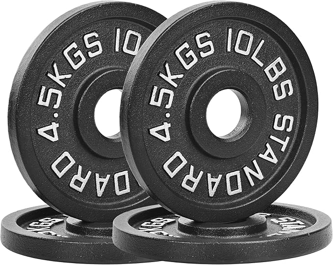 Professional-Grade Cast Iron Weight Plates | Dual-Hole Weight Plates with 2-Inch Bore | Ideal for Strength Training and Weightlifting | Multiple Weight Options Available