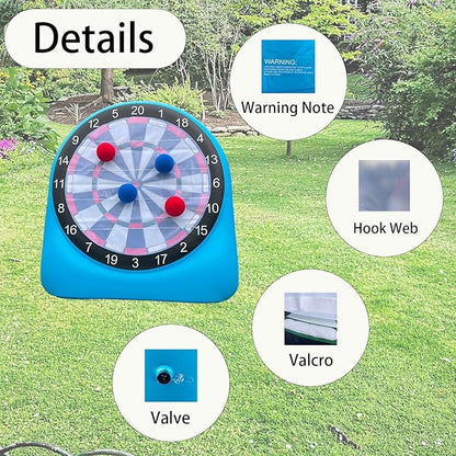 6ft Large Giant Inflatable Dartboards Jumbo Soccer Target Darts Outdoor, Yard, Lawn, Carnival Games for Adult Family,Kids,Toddler Golf,Kick Ball,Rugby Camping Games